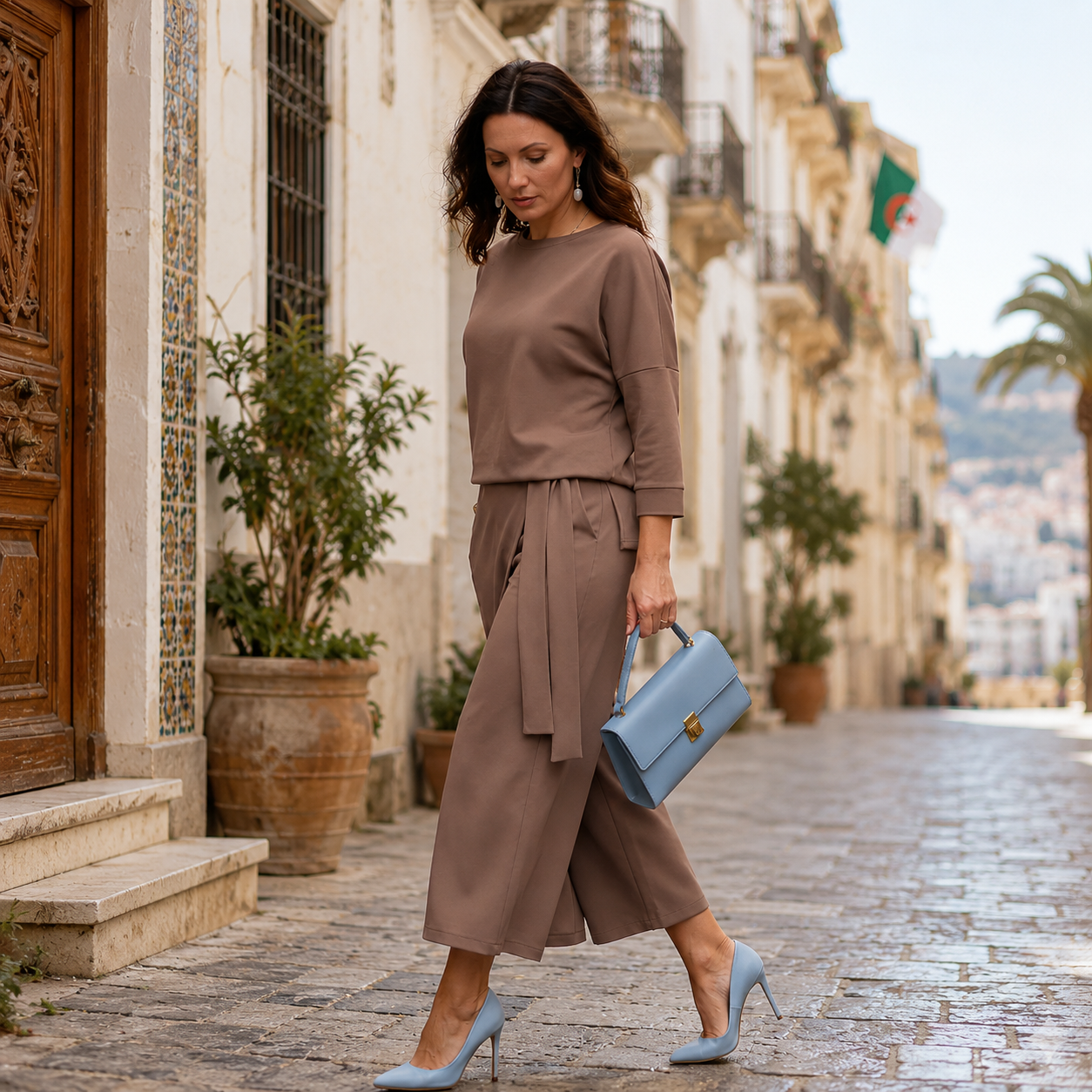 ENSEMBLE MARRON BLEU