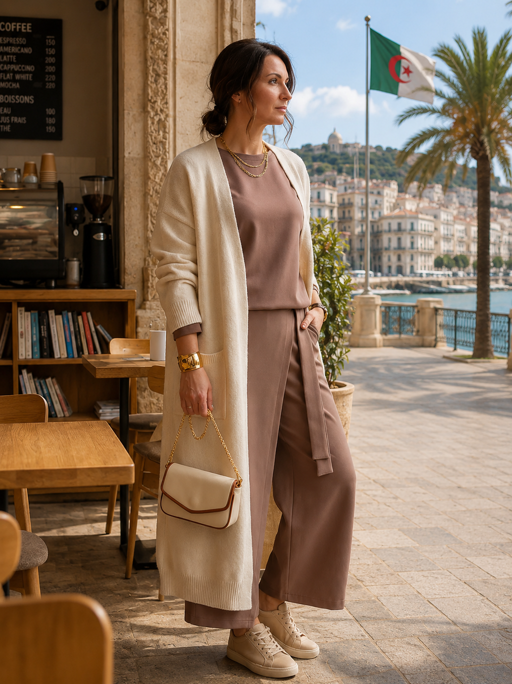ENSEMBLE MARRON BLEU