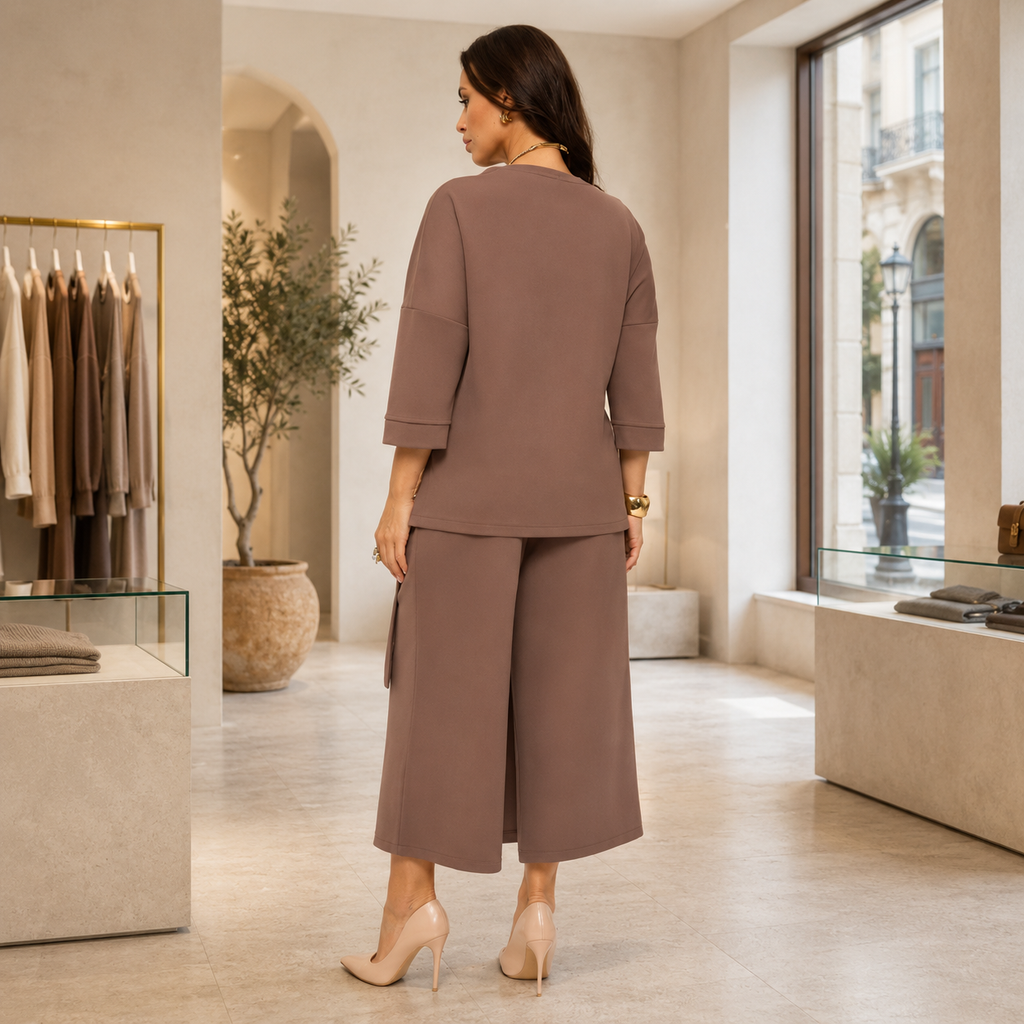 ENSEMBLE MARRON BLEU