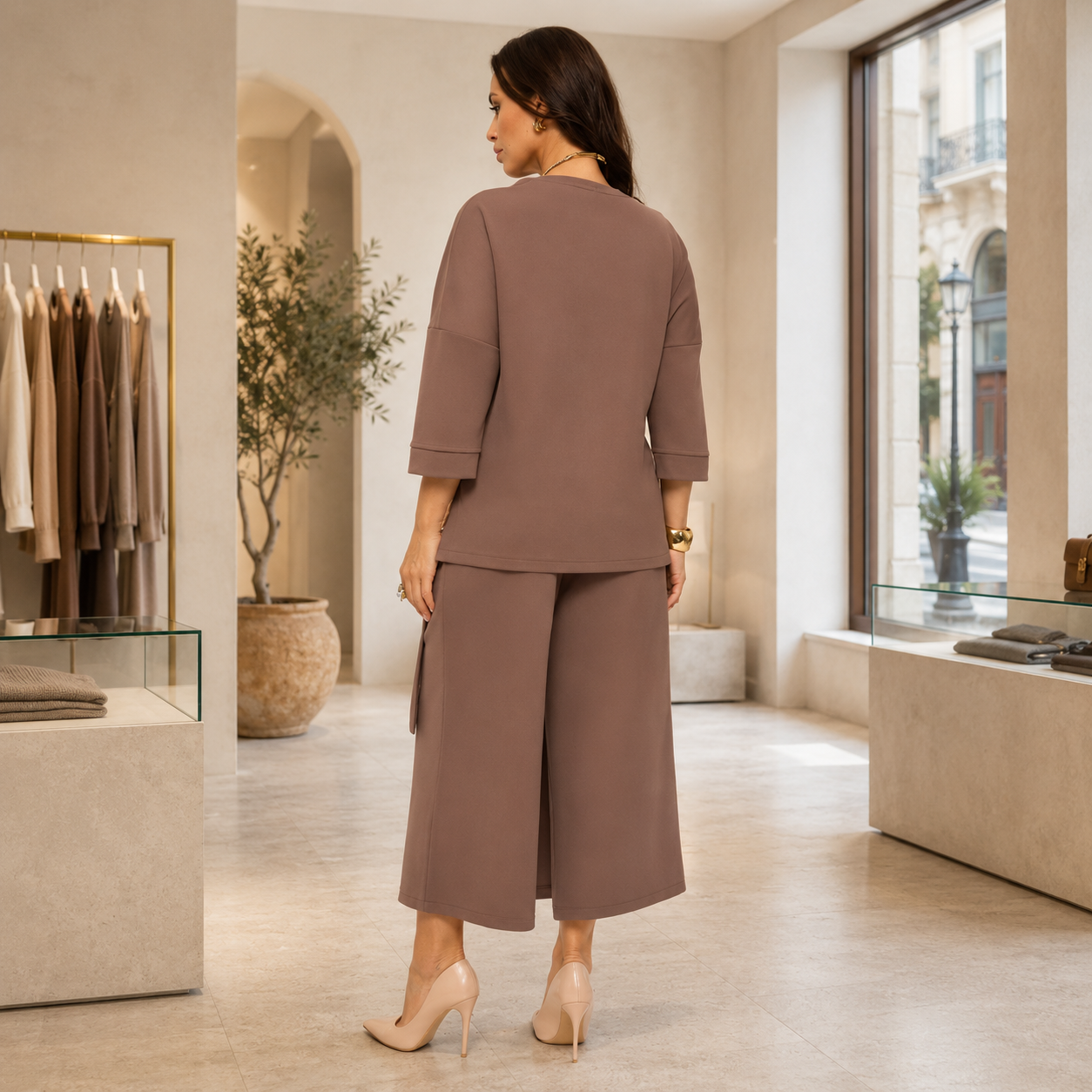 ENSEMBLE MARRON BLEU