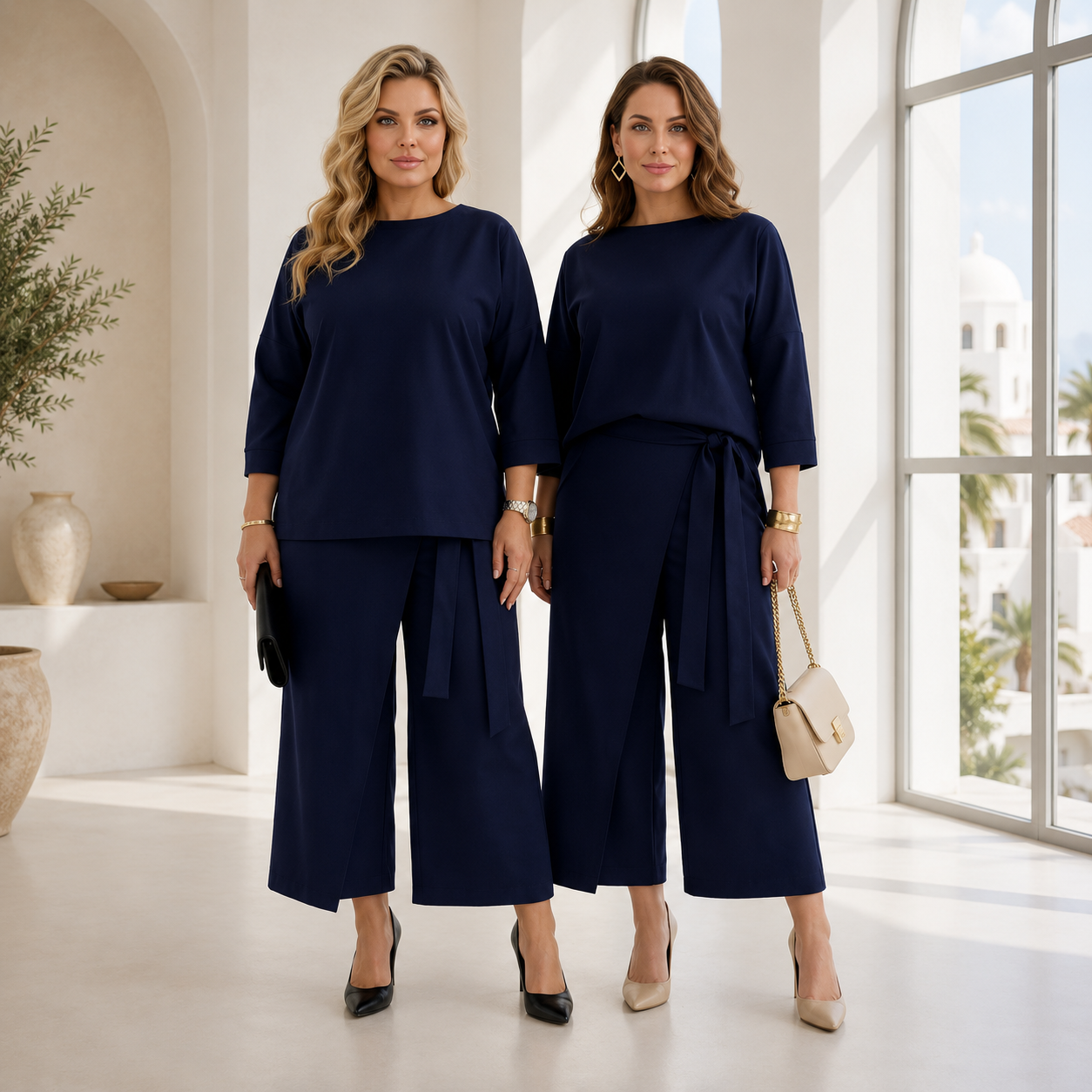 ENSEMBLE MARRON BLEU